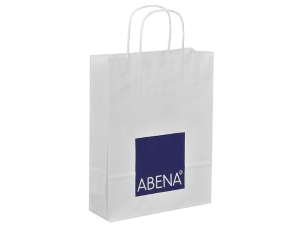 Bærepose, ABENA, 23x30x8cm, hvid, papir