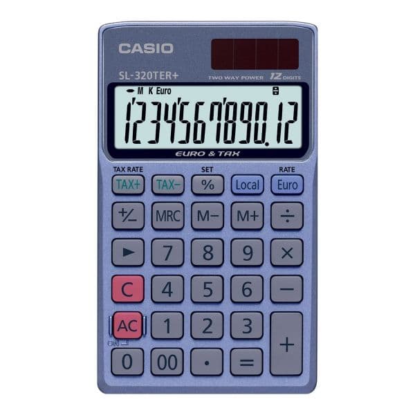 Casio SL-320TER+ - Lommekalkulator - 12 sifre - batteri, solpanel