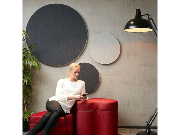 Lydabsorbent Sound Off EcoSUND Væg, Ø800 mm Sort, uden tekstil