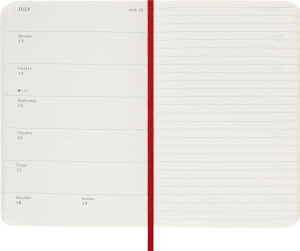 Classic Soft 12M Week Note Pocket Rød 2026