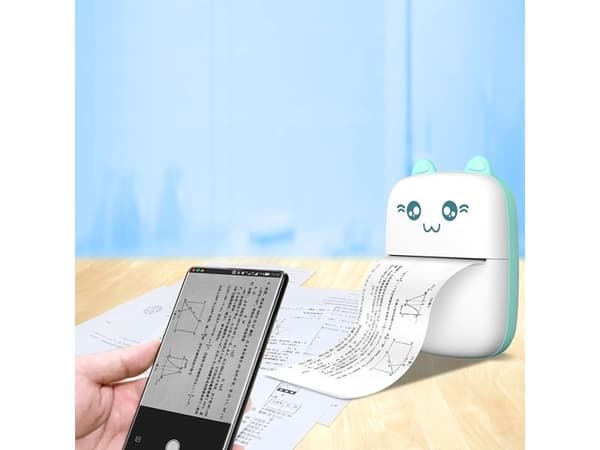 Hurtel Mini Kot etikettprinter termisk Bluetooth från telefon Blå Mini Kot