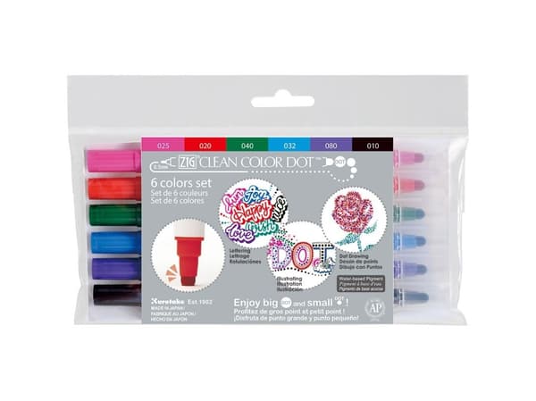 Zig Clean Color DOT 6 farge-sett