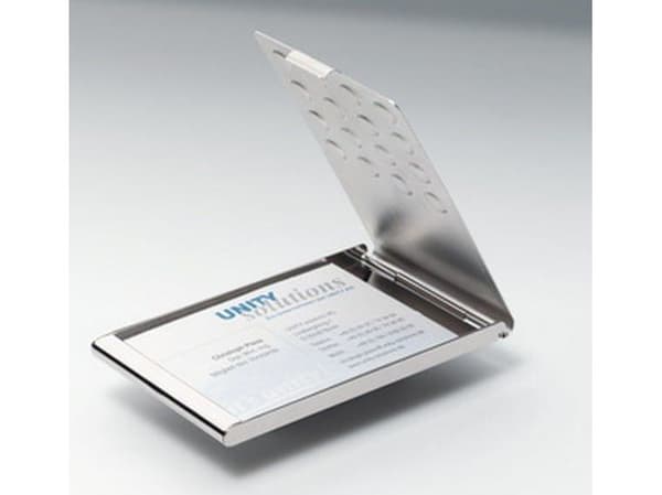 DURABLE Business Card Holder - Visittkortboks - forkrommet metall - sølv