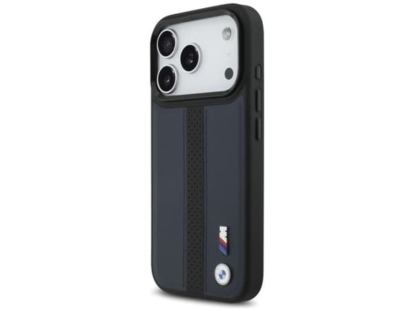 Deklas BMW M Perforated Stripe Logo MagSafe Apple iPhone 17 Pro navy melynas