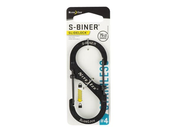 Nite Ize S-Biner SlideLock #4 - Karabinerklips - svart