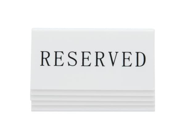 Securit skylt RESERVED hård akryl vit (5 st/förp.)