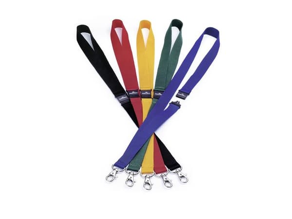 Keyhanger tekstilhalsbånd Durable 20 mm gul - (10 stk.)