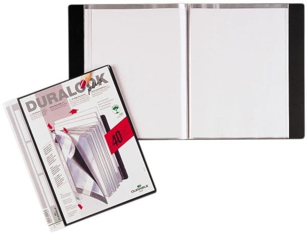 Durable DURALOOK Plus, Svart, Polypropylen (PP), 40 fickor, A4