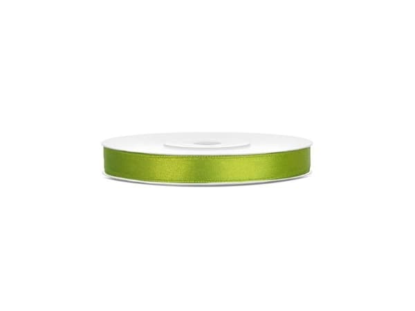 Limegrönt satinband, 6 mm