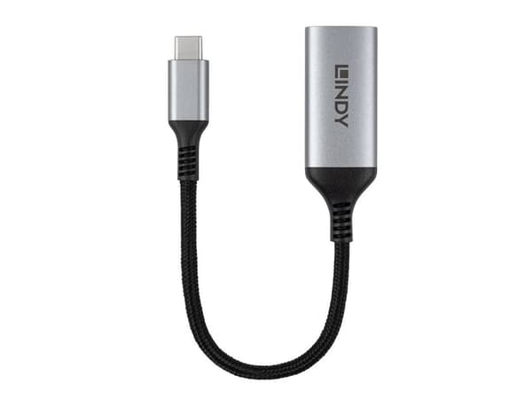 Lindy 43428, 0,15 m, USB Type-C, HDMI, Hankjønn, Hunkjønn, Rett