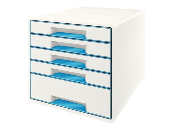 Leitz WOW CUBE - Skuffskap - 5 skuffer - for A4 Maxi - metallic blå