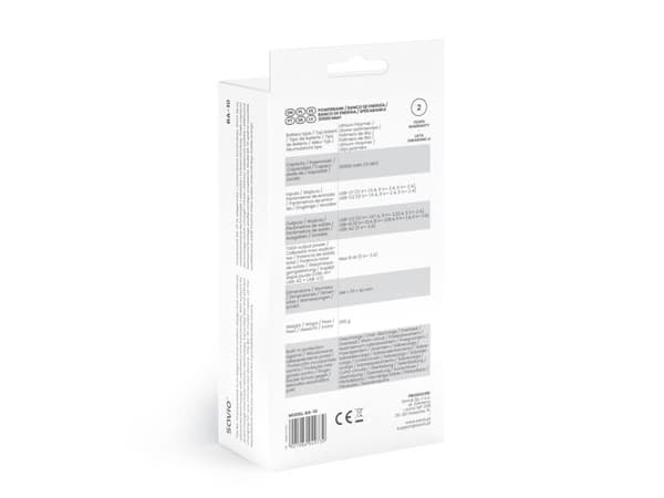 Savio BA-10, 10000 mAh, musta