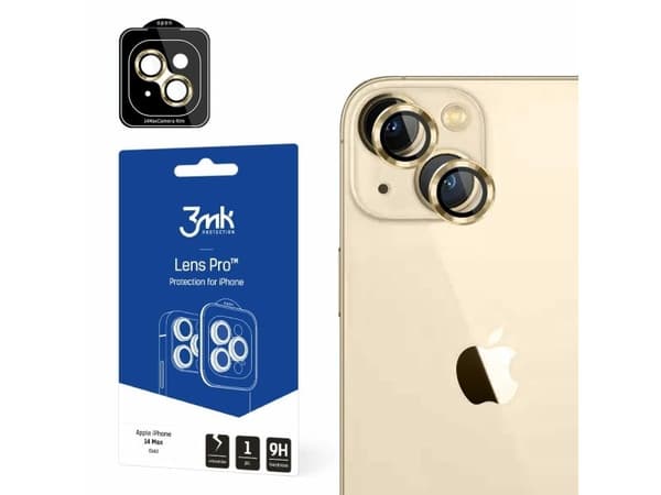 3MK Lens Protection Pro, iPhone 14 Plus, Guld, 1 styck
