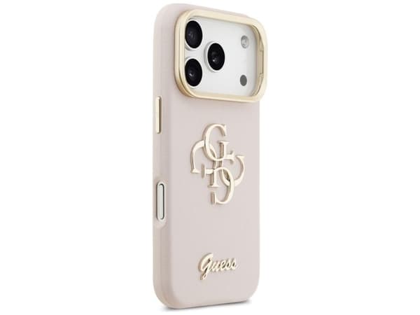 Guess Grained Big 4G &amp; Stand Camera Case for iPhone 17 Pro - Pink