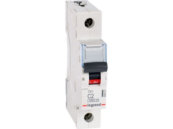 Automatsikring TX3 C 2A 1P, 1M, 6/6kA