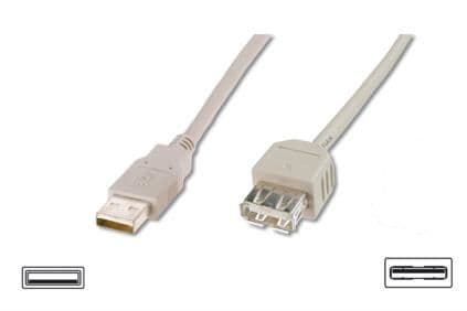 ASSMANN - USB forlængerkabel - USB (hun) til USB (hun) - USB 2.0 - 1.8 m - formet - sort