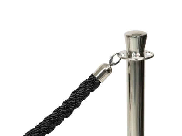 Securit® CLASSIC CHROME sperresett med 2 stolper og 1 sort tau