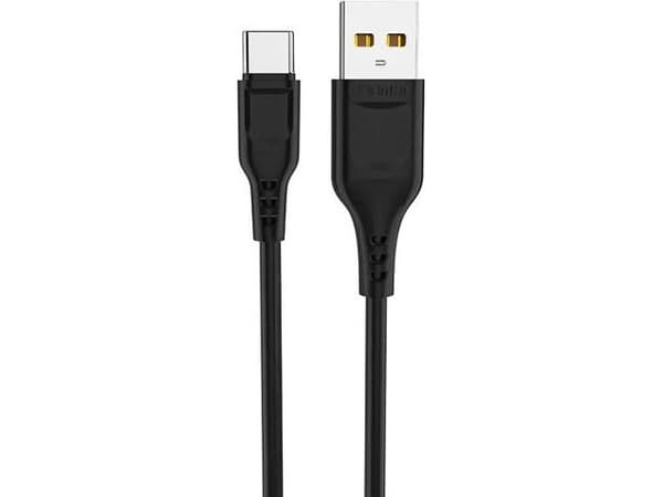 USB-kabel Denmen USB-A till USB-C 1 m Svart (29349)