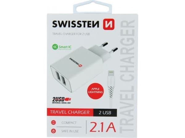 Swissten-lader 2x USB-A 2,1 A (52451)