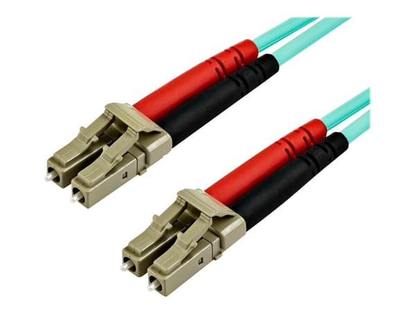 StarTech.com 15 m OM4 LC to LC Multimode Duplex Fiber Optic Patch Cable- Aqua - 50/125 - Fiber Optic Cable - 40/100Gb - LSZH (450FBLCLC15) - Patch-...