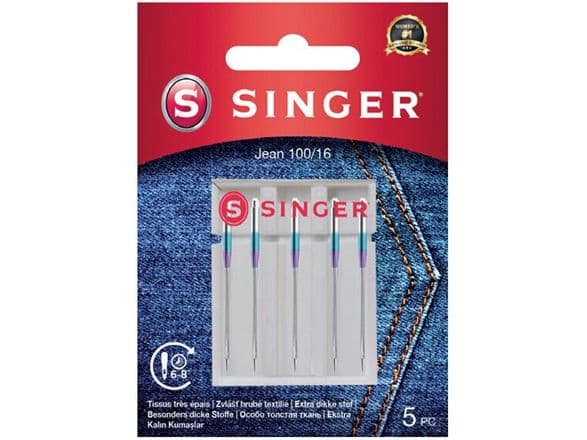 Singer denim-nål 100/16 5-pk