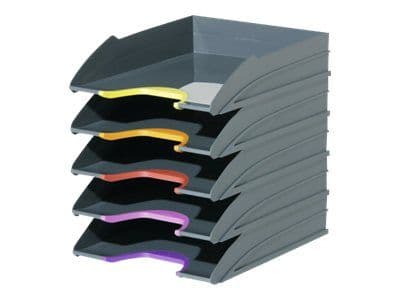 DURABLE VARICOLOR TRAY SET - Brevbakke - 5 rom - antrasittgrå