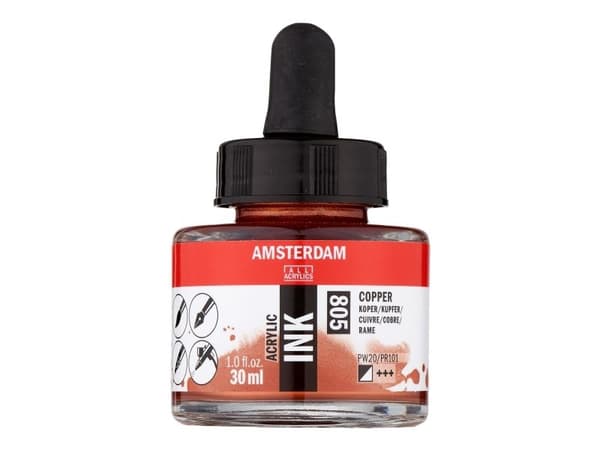 Amsterdam Acrylic Ink-flaske kobber 805
