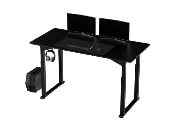 Ultradesk Uplift, Rett, Rektangulær form, Stål, Spilling, Sort, Sort
