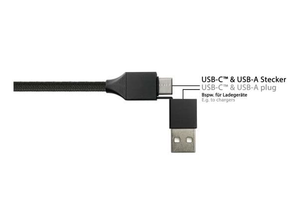 PYTHON 1,20 m USB 6-i-1 laddningskabel USB-A och USB-C till Micro B - Digital/Data - 1,2 m (PY-USB001S)