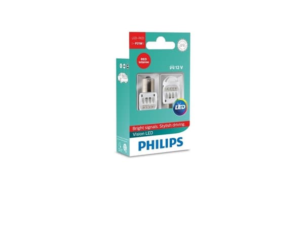 Philips Vision P21W 12V LED bak rød - Sæt