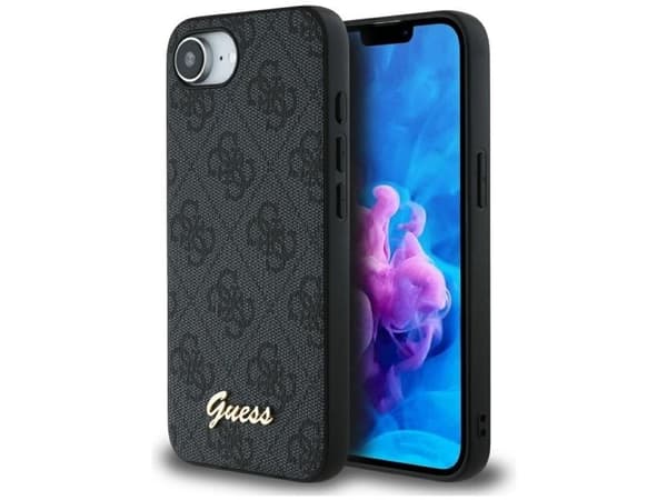 Guess 4G Script Logo MagSafe-deksel til iPhone 16e - svart