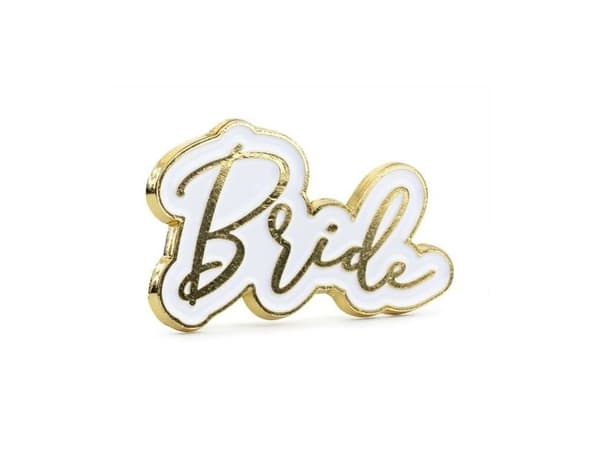 Bride broche, hvid