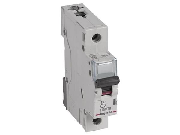 Automatsikring TX3 C 2A 1P, 1M, 6/6kA