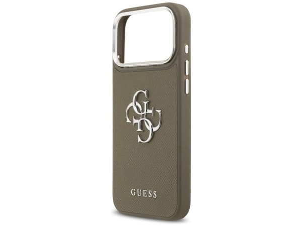 Guess Grained Big 4G Classic Logo Case for iPhone 17 Pro Max Brown
