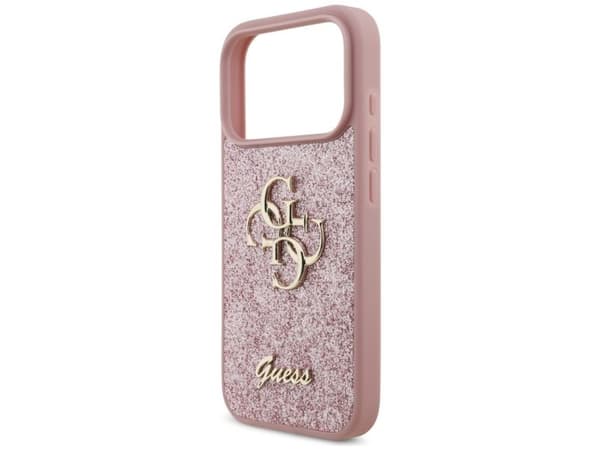 Guess Fixed Glitter Big 4G Case for iPhone 17 Pro / 18 Pro - Pink
