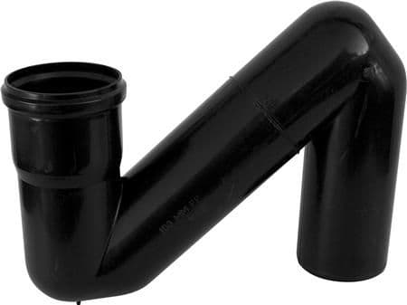 S-vattenlås 110 mm - svart PP