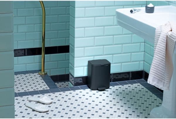 Brabantia Bo, 4 l, Rektangulær, Stål, Grå, Plast, Pedal