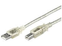 Microconnect USBAB5T, 5 m, USB A, USB B, USB 2.0, Läpinäkyvä