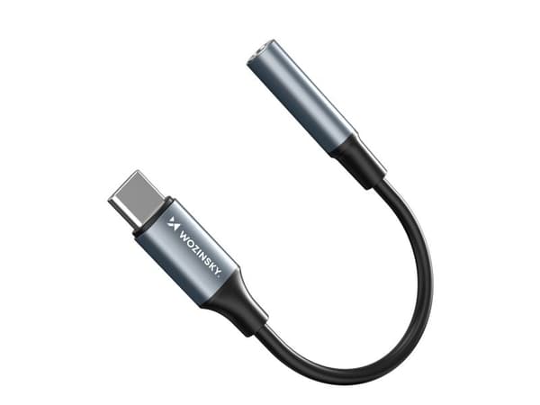 Wozinsky USB-sovitin WACM-01 USB-C - miniliitin 3,5 mm - musta