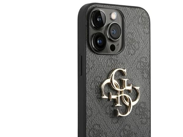 Guess 4G Big Metal logo-deksel for iPhone 14 Pro - Grå