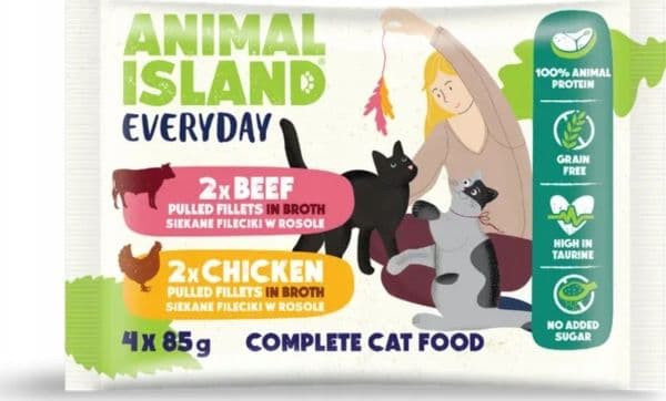 Animal Island våtfoder: kalv/kyckling i filé (4x85 g)