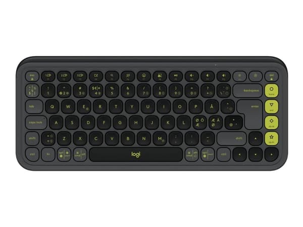 Logitech POP ICON KEYS, Mini, Langaton, Bluetooth, Näppäimen saksikytkin, QWERTY, Grafiitti
