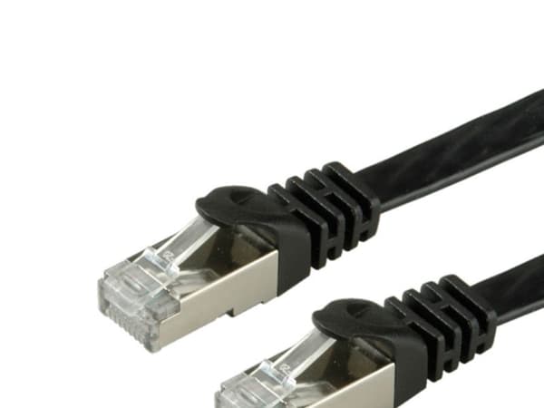 VALUE FTP Cat.6 Flat Network Cable, black 3 m, F/UTP (FTP), Sort