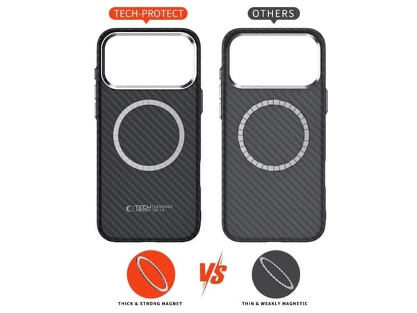 Tech-Protect Ion Carbon MagSafe Case for iPhone 17 Pro Max - Gray/Black