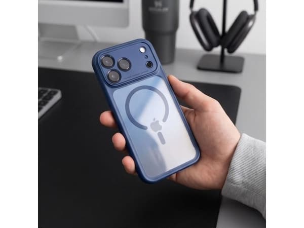 Tech-Protect MagPeak MagSafe CC Case for iPhone 18 Pro Max / 17 Pro Max - Clear Navy Blue