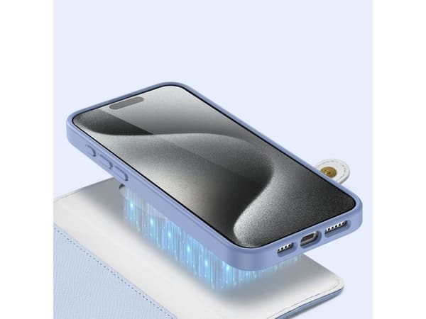 Dux Ducis Lawa lær-etui til iPhone 15 Pro - blå