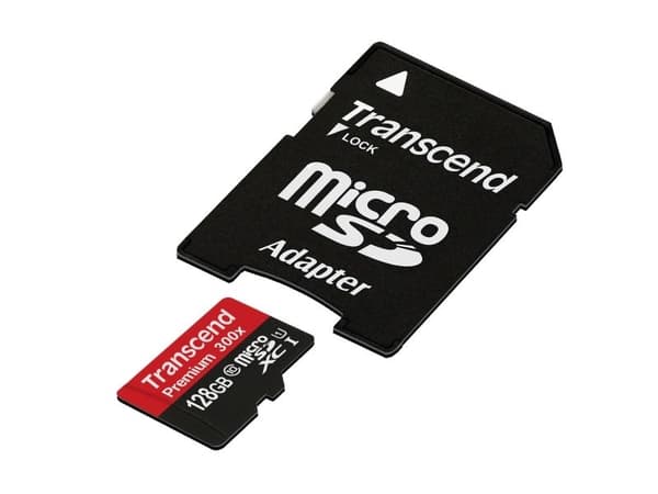 Transcend Premium - Flashminnekort (microSDXC til SD-adapter inkludert) - 128 GB - UHS Class 1 / Class10 - 300x - microSDXC