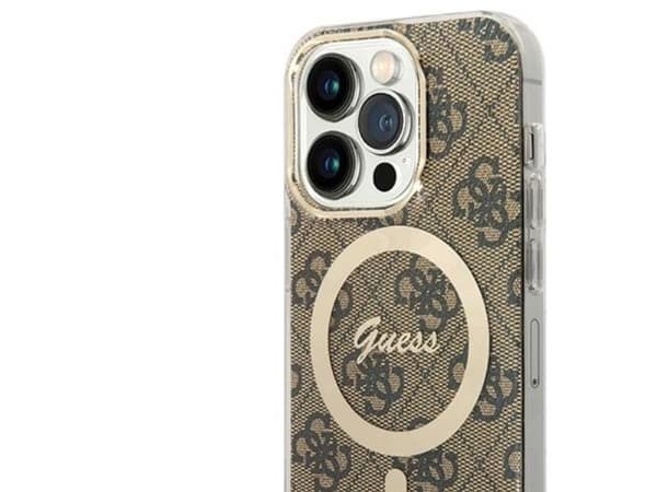 Guess IML 4G MagSafe case for iPhone 15 Pro - brown