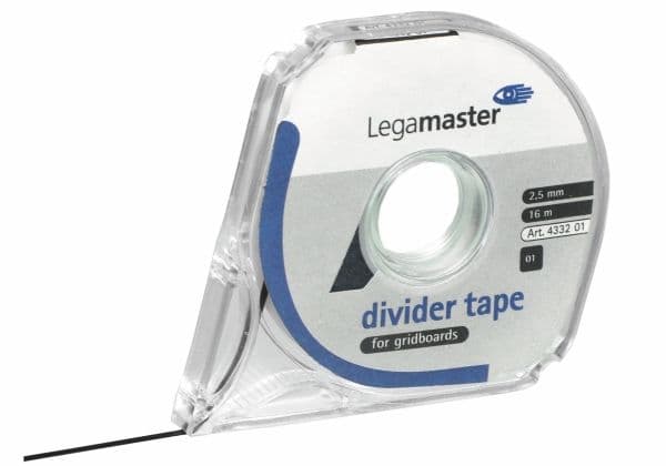 Inddelingstape Legamaster®, 2,5 mm x 16 m, sort