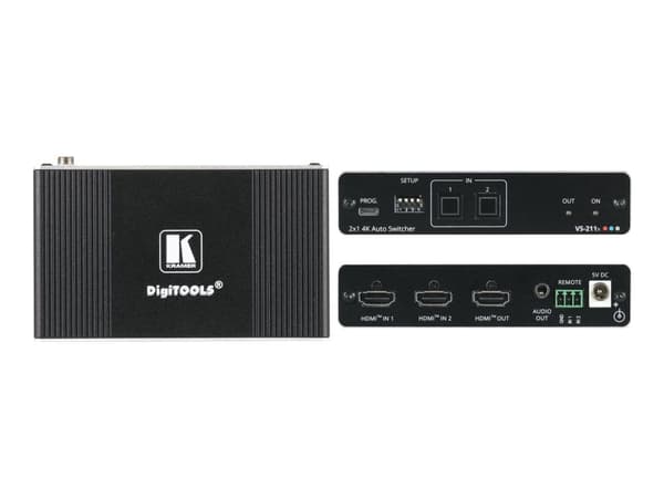 Kramer DigiTOOLS VS-211X - Video/audio switch - 2 x HDMI - stasjonær